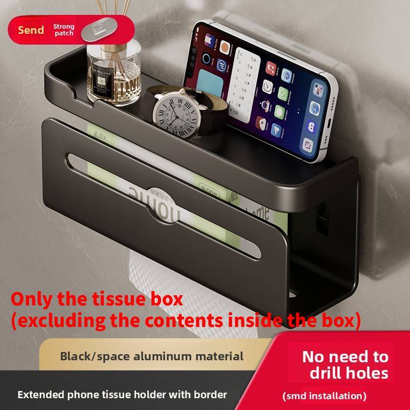 Wall Mount Aluminum Toilet Paper Holder With Double Dispenser For Bathroom And Kitchen Storage