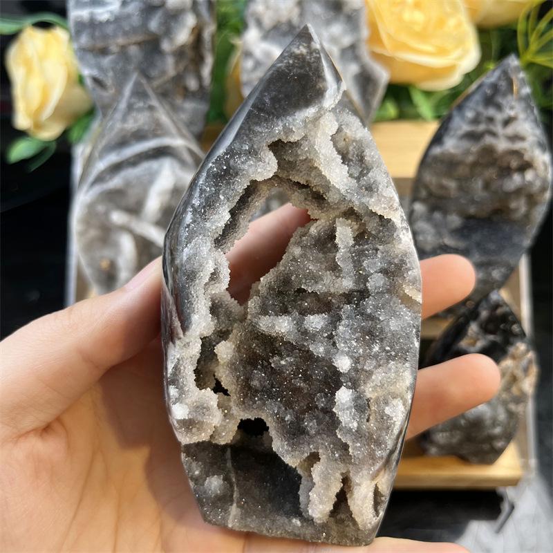 Гальванизированный Сфалерит Пламя Факела Ручной Полировки Хрустальное Украшение