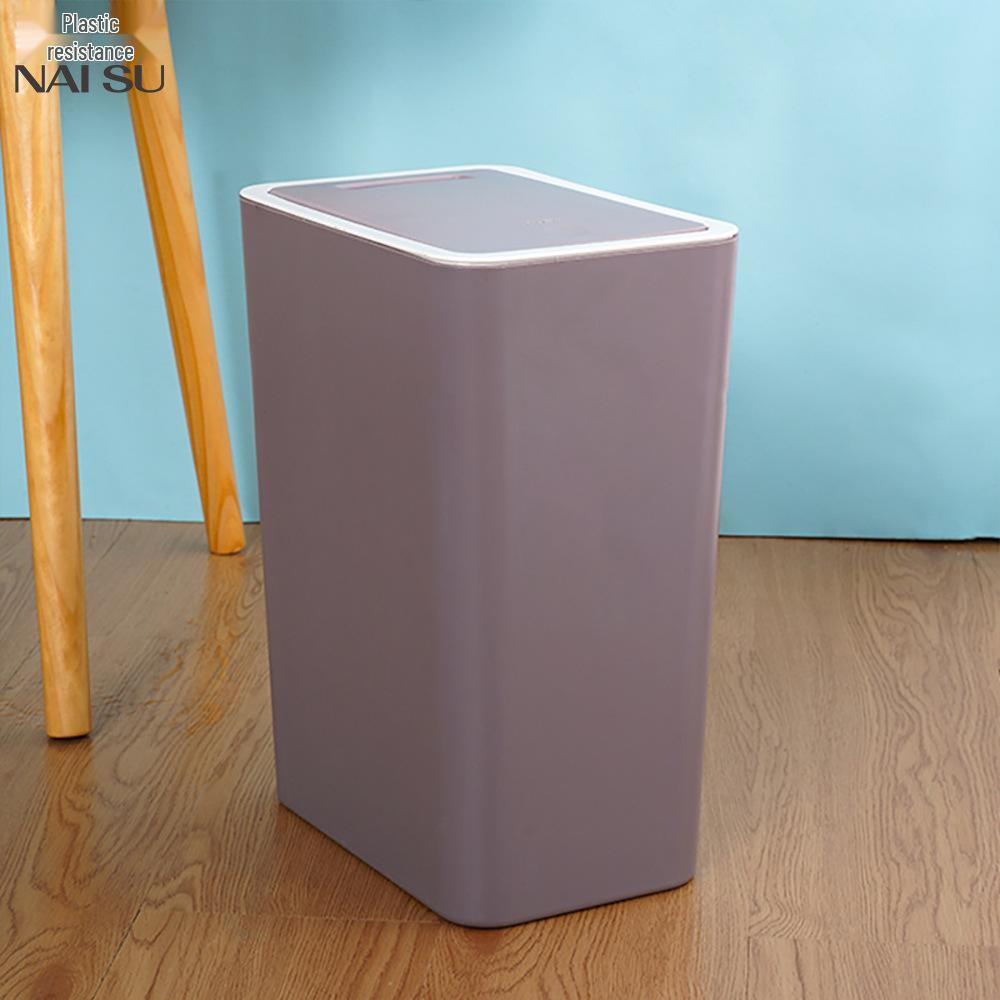 Press-Lid Trash Can: Large Capacity for Bathroom, Bedroom, or Living Room