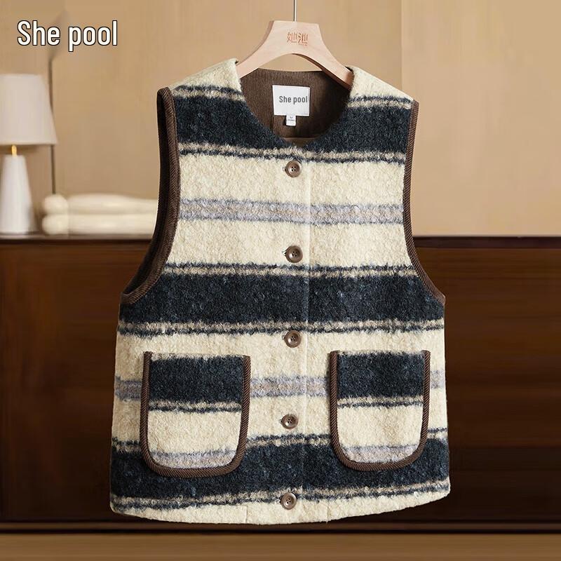 

Женский полосатый флисовый жилет с круглым вырезом Tachi S