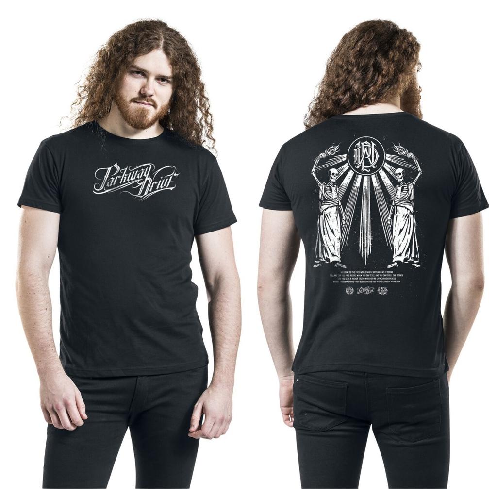 Neues 20 Jahre Logo Parkway Drive T-Shirt Herren Damen Vintage Metal Rockband Grafik-T-Shirt 100% Baumwolle Sommer Streetwear Oberteil