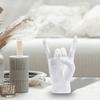 Rock Hand Gesture Statue, Finger Sculpture, Decorative Hand Sign, White Right