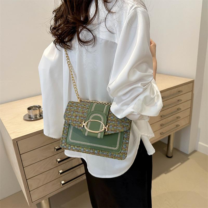 Sommer Leichter Luxus Neuer Stil Modische Kleine Duft Hochwertige Temperament Kette Umhängetasche Modische Kleine Quadratische Tasche