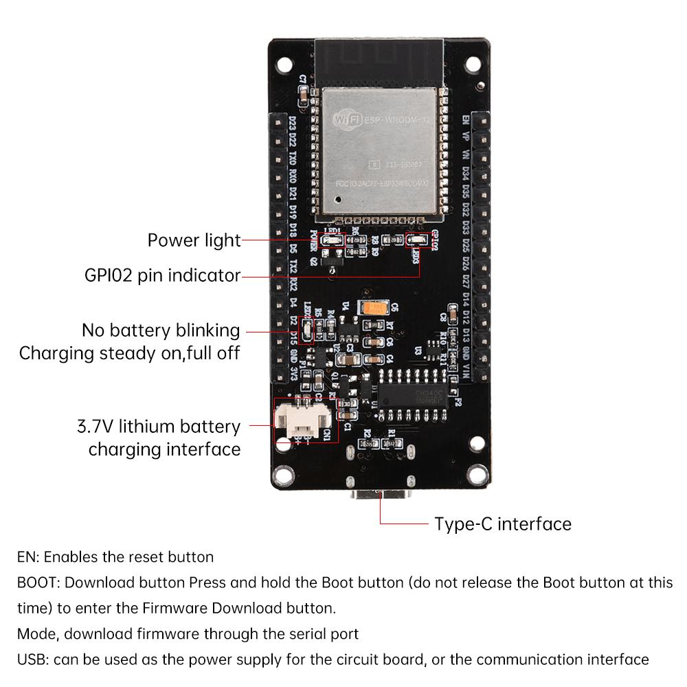 ESP32-WROOM-32 WiFi Bluetooth Development Board On-board 1.9-inch/1.4-inch LCD colour display Low power consumption Demo Board