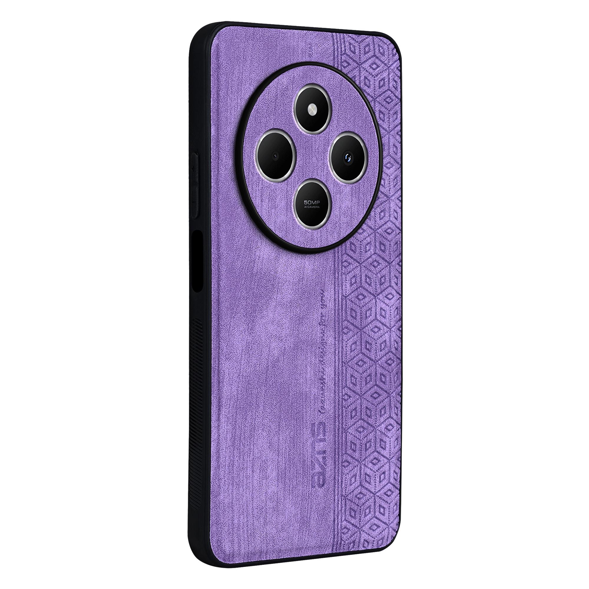 

For Xiaomi Poco C75 4G/Redmi 14R 5G/14C 4G Case Protective PU Leather Covered TPU Phone Shell Purple