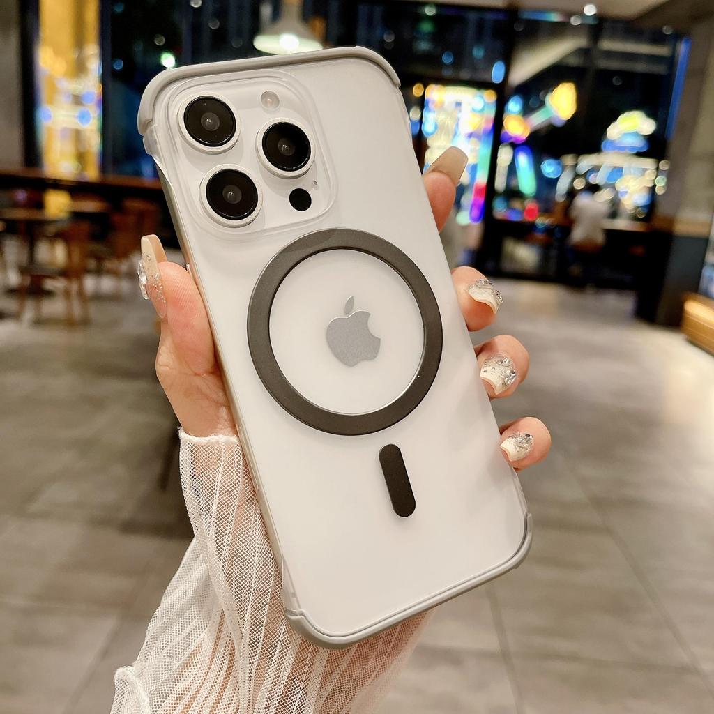 Apple 17 ProMax Magnetic Frameless Case: Frosted, Ultra-Thin, Drop-Proof Protective Cover for iPhone 16/15