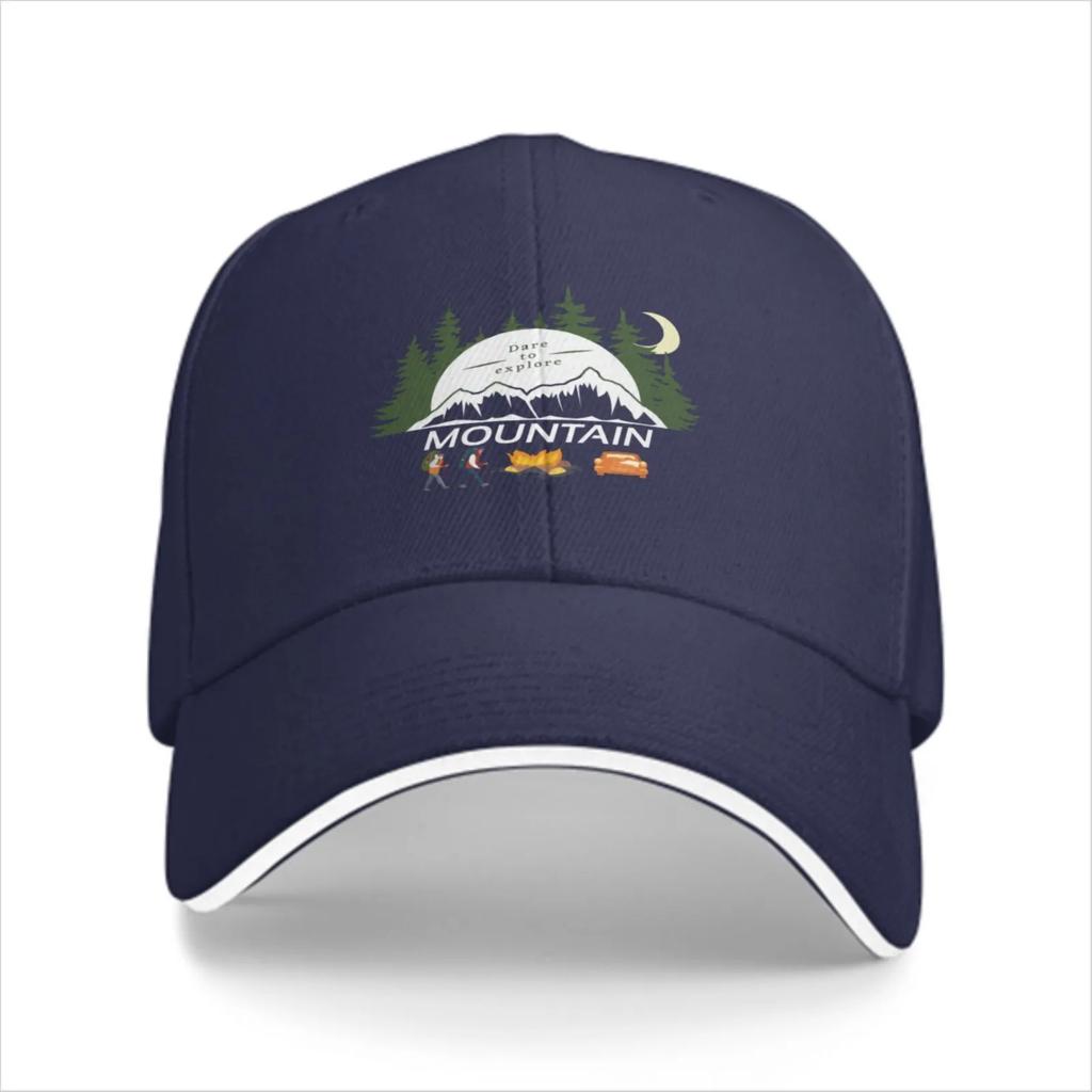 Mountain Explore Camping Graphic Baseball Cap Unisex Polyester Casual Adjustable Outdoor Hat