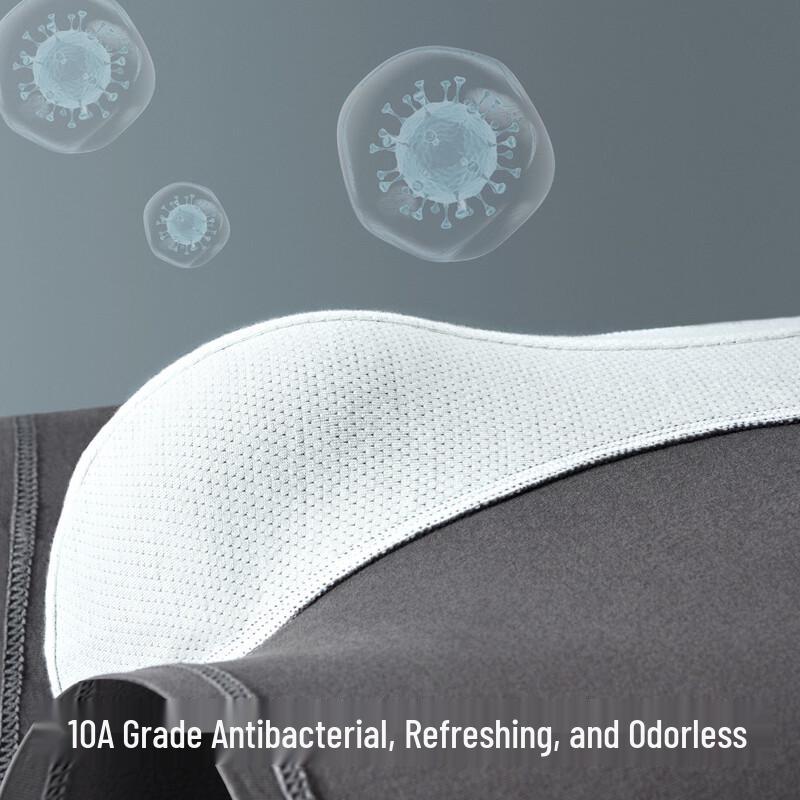 Men's Antibacterial Cotton Boxer Briefs with Mulberry Silk Crotch