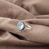 Himmelblauer Topas Edelsteinring, Handgefertigter Silberschmuck, 925 Sterling Silber Ring, Zarter Silber Topas Ring Geschenk für Schwester