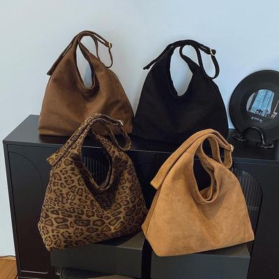 Minimalistická retro semišová taška přes rameno - Velká kapacita, podzimní kolekce 2025