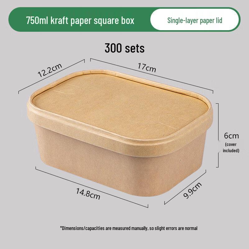 Disposable Kraft Paper Rectangular Food Container