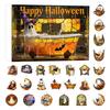 2025 Halloween 2D Ghost Reading Ornament Countdown Set 24 Days Advent Calendar Stained Glass Window Hanging Suncatchers for Home Decor