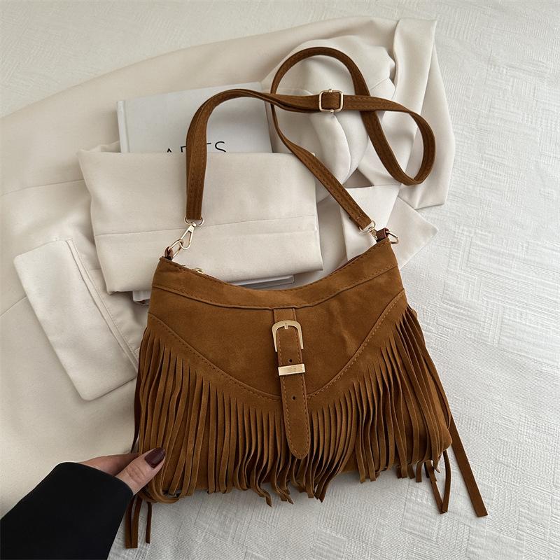 Women Summer Fringe Bohemian Retro Small Daily Crossbody Tote Bag