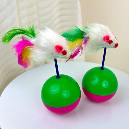 Cat Interactive Ball Cat Toy with Fake Feathered Mouse Automatic Toy Ball for Cats And Dogs Indoor Exercise Entertainment