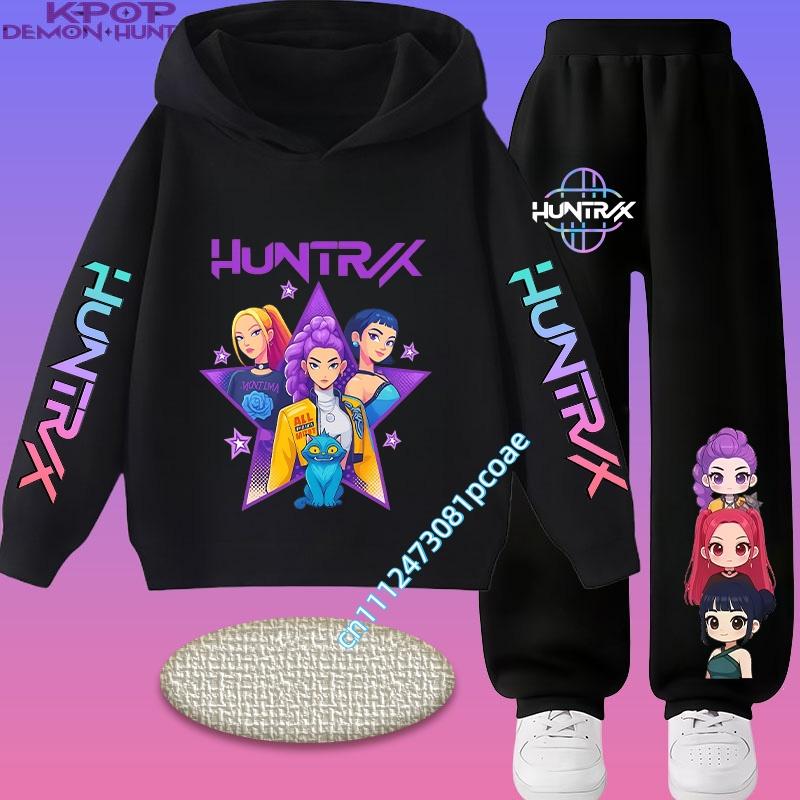2026 New Children's Popular Anime Print Spring/Autumn Casual Hooded Sweatshirt + Sports Pants 2-Piece Set