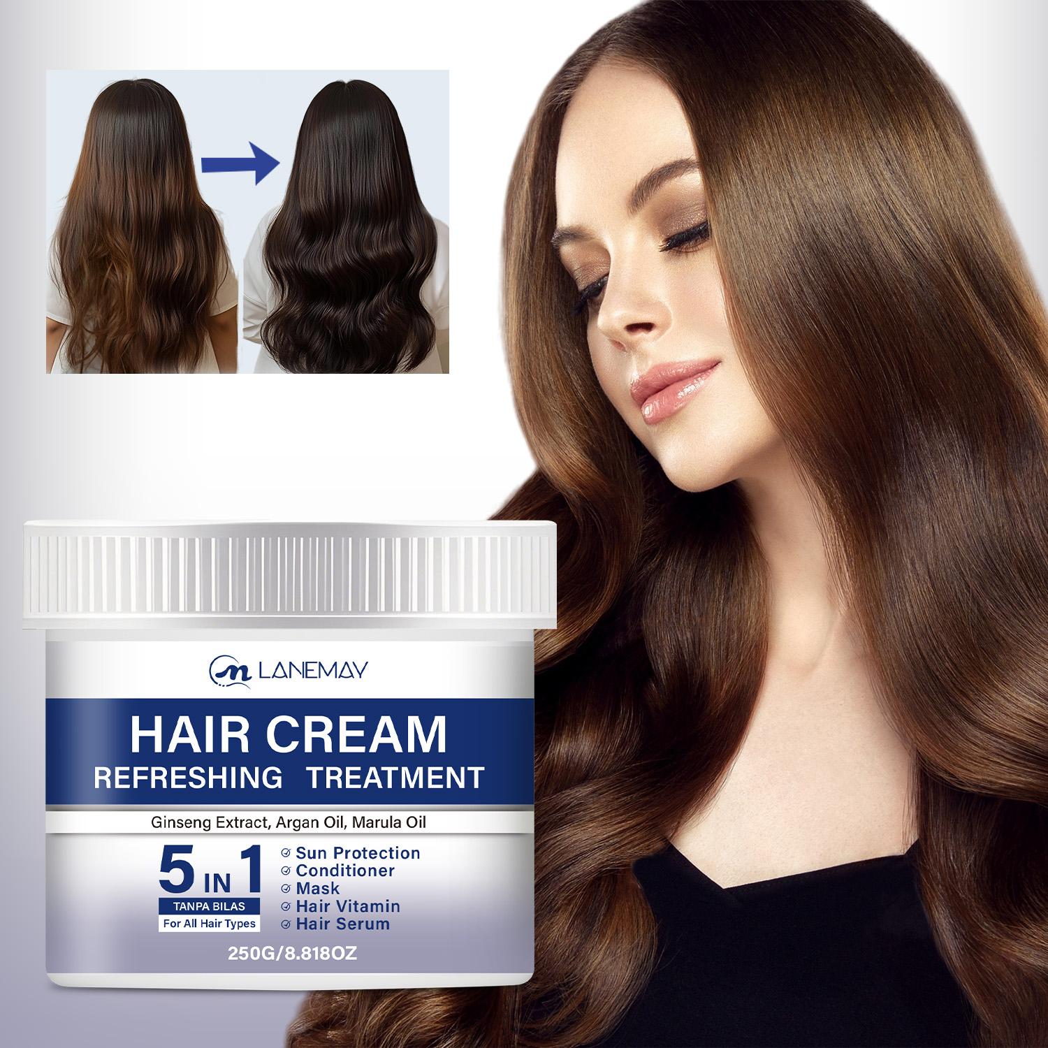 

Hair Cream-Prevents Dryness And Brittleness-Minmizes Hair Damage From Coloring And Bleaching-Suitable For All Hair Types, 250ml