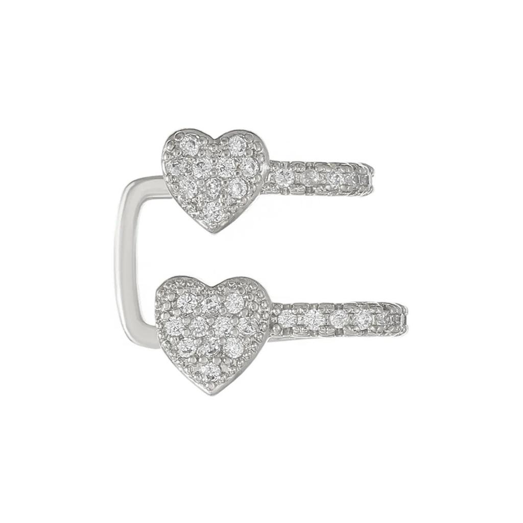 Korean Crystal Clip Earrings For Women Zircon Earing Without Hole Jewelry Fake Earrings Single Ear Bone Clip Earings Ear Cuffs