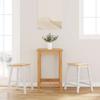 Bar Stools 2 Pcs White Solid Rubberwood