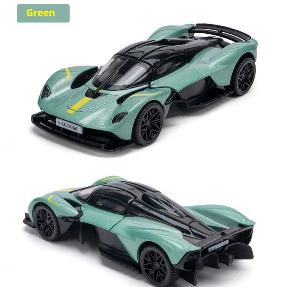1:43 Valkyrie Alloy Sports Car Model Diecast Miniature Toy Doors Opened Rubber Tire Metal Body Vehice Birthday Gift for Children