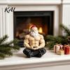 Unique Christmas Party Supplies Muscular Santa Claus Figurine, Funny Hilarious Resin Strong Statue, Novelty Bodybuilder Decoration Collectible Desktop