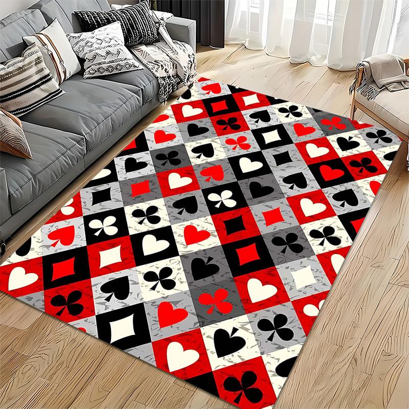 Playing Card Pattern Carpet Suitable As a Non-slip Mat for the Living Room or Bedroom Sofa