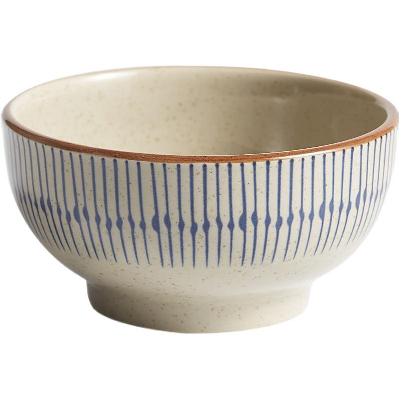 Japanese Retro Ceramic Fish Rice Bowl & Plate Set