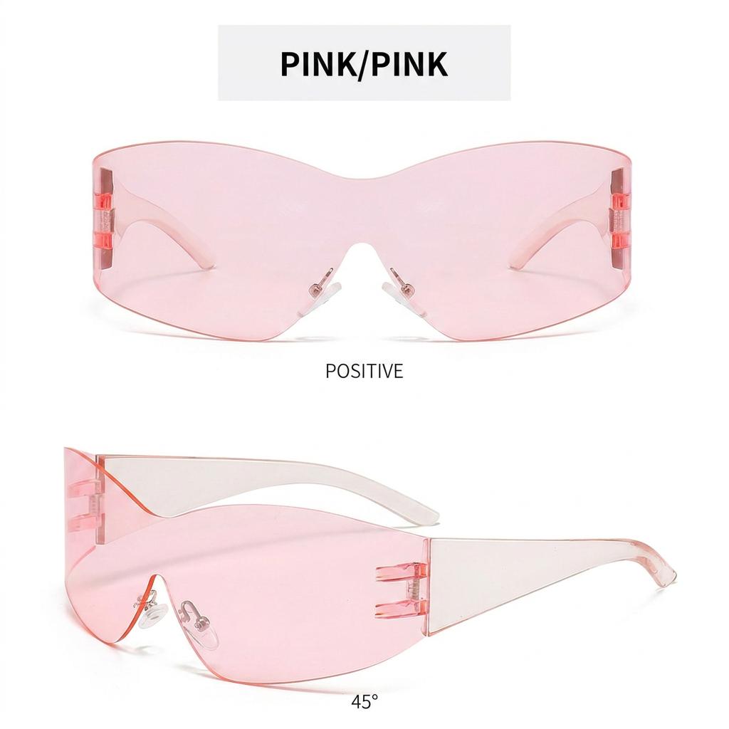 Sports Cycling Sunglasses Polarized Irregular Rimless Sunglasses Uv400 Shades Irregular Large Frame Sunglasses For Driving