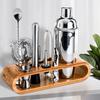 Mixology Barkeeper-Set 10-teiliges Barwerkzeug-Set mit stilvollem Bambusständer Perfektes Heim-Barkeeper-Set Martini Cocktail Shaker Set