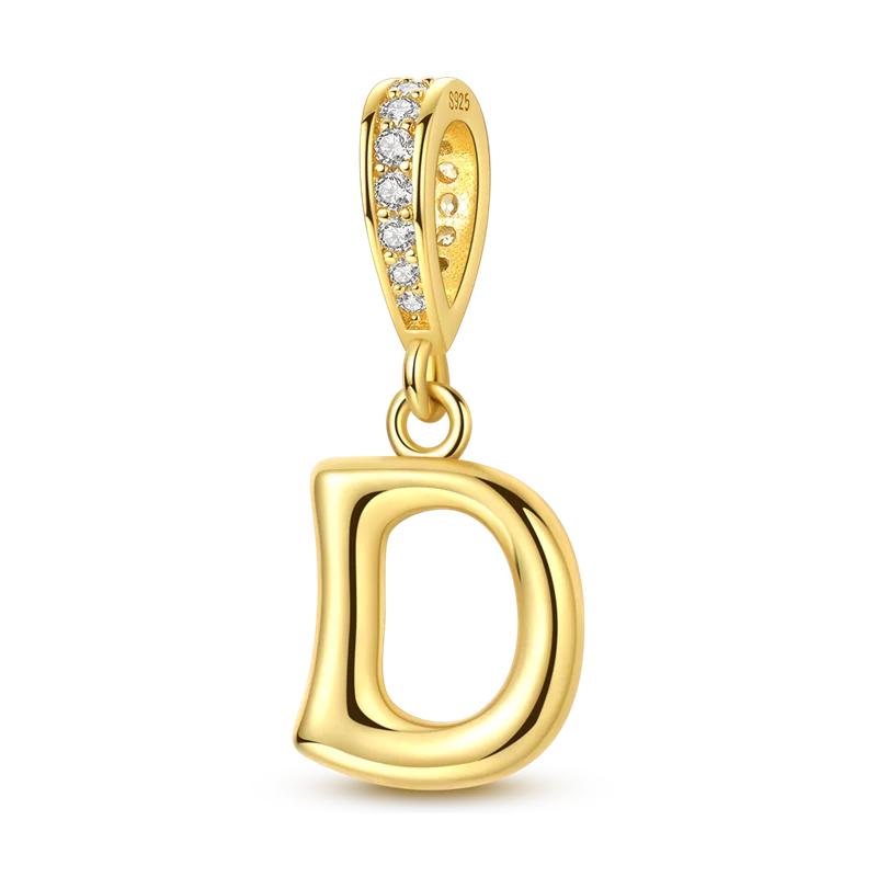 

Copper Golden Letters Charms Bead Cz Zircon Diy A-Z Alphabet Pendant Fit Original Bracelet Diy Jewelry Gift