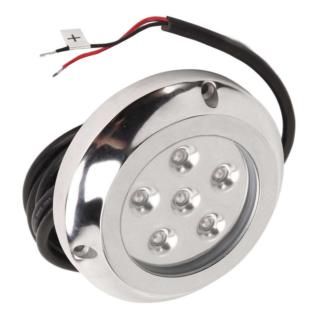 12V 24V Yacht Underwater Light 316 Stainless Steel 100 degrees Lighting Angle IP68 Waterproof 6 LED Chips Seawater Tail Dome Swimming Pool Lamp