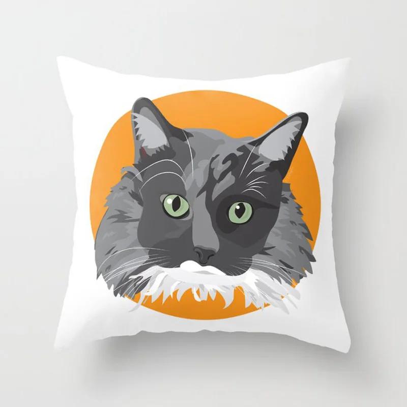 Potah na polštář na pohovku do auta Oranžový geometrický vzor Potisk Čtvercový povlak na polštář Domácí dekorace