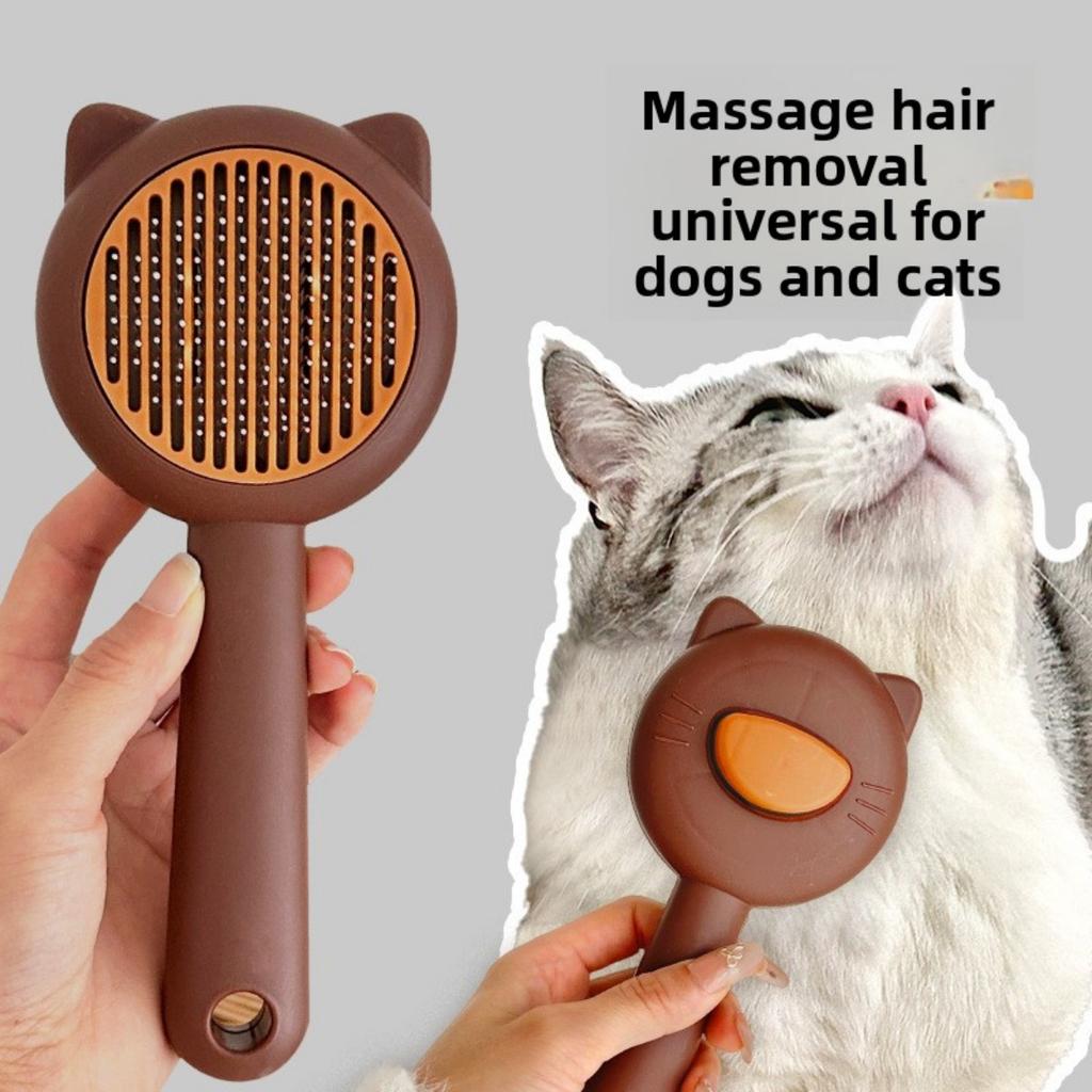 1 Cat Bath and Massage Brush - Self-cleaning Pet Grooming Comb, Soft PP Material, Gentle for Cats, Very Suitable for Bathing and Hair Removal