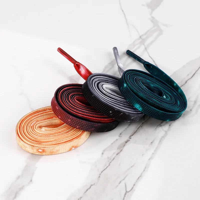 Colorful Starry Sky Shoelaces AJ1&AF1&Dunk Sneakers Shoe laces 0.8CM Width Flat Shoelace 120/140/160CM Shoes Accessories