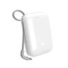 Powerbanka 10000mAh USB-A USB-C s vestavěným kabelem - bílá