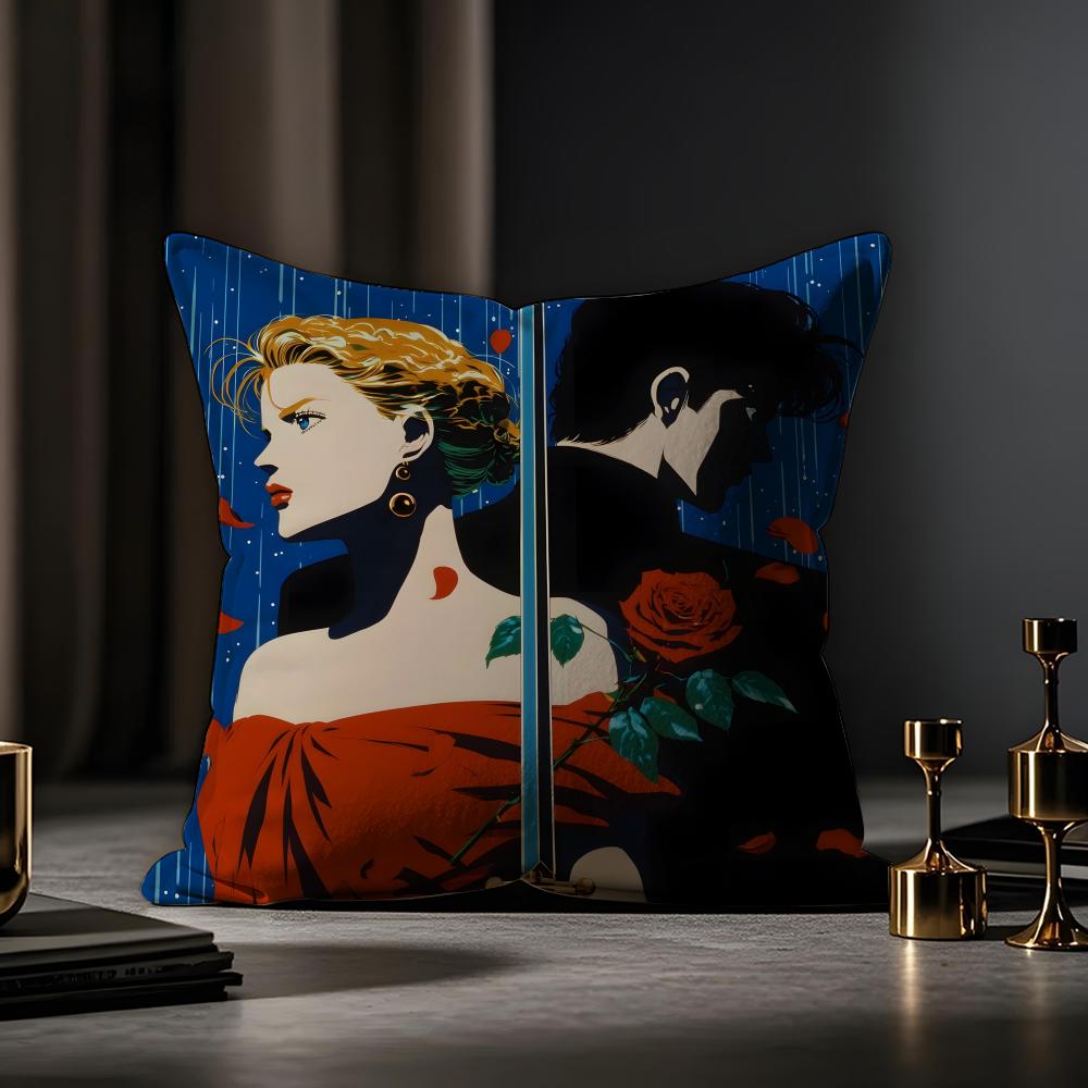 Dead For Love Cushion Cover Anti-dustmite Pillowcase Invisible Zipper Silky Short Plush Sofa Cushion Cover