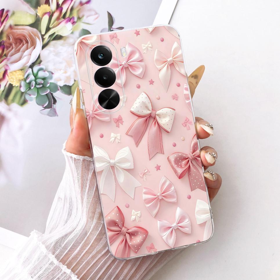 New Fashion Luxury Flower Butterfly Girly Painting Phone Case For Realme P4X RMX5108 Casing Soft Silicone Clear Back Cover