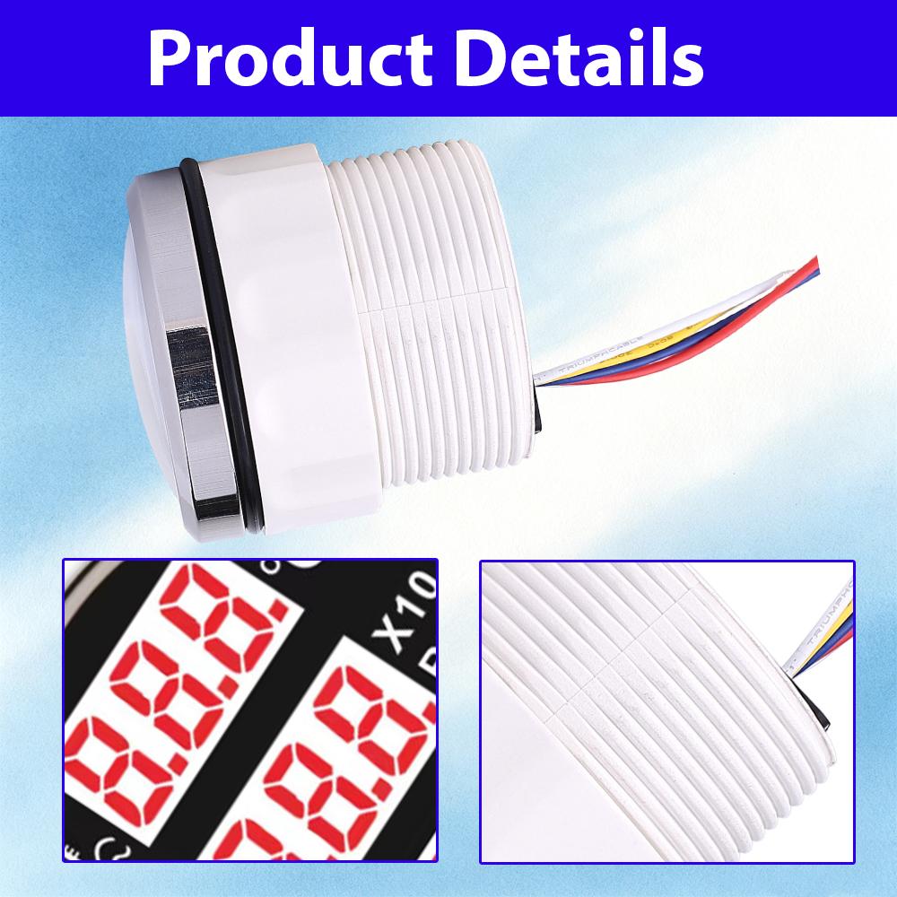 52mm 12V24V 0-120 C Car 3 IN 1 Gauge Water Temperature +Oil Pressure +Voltmeter with Alarm Red LED Digital Water Temp Gauge
