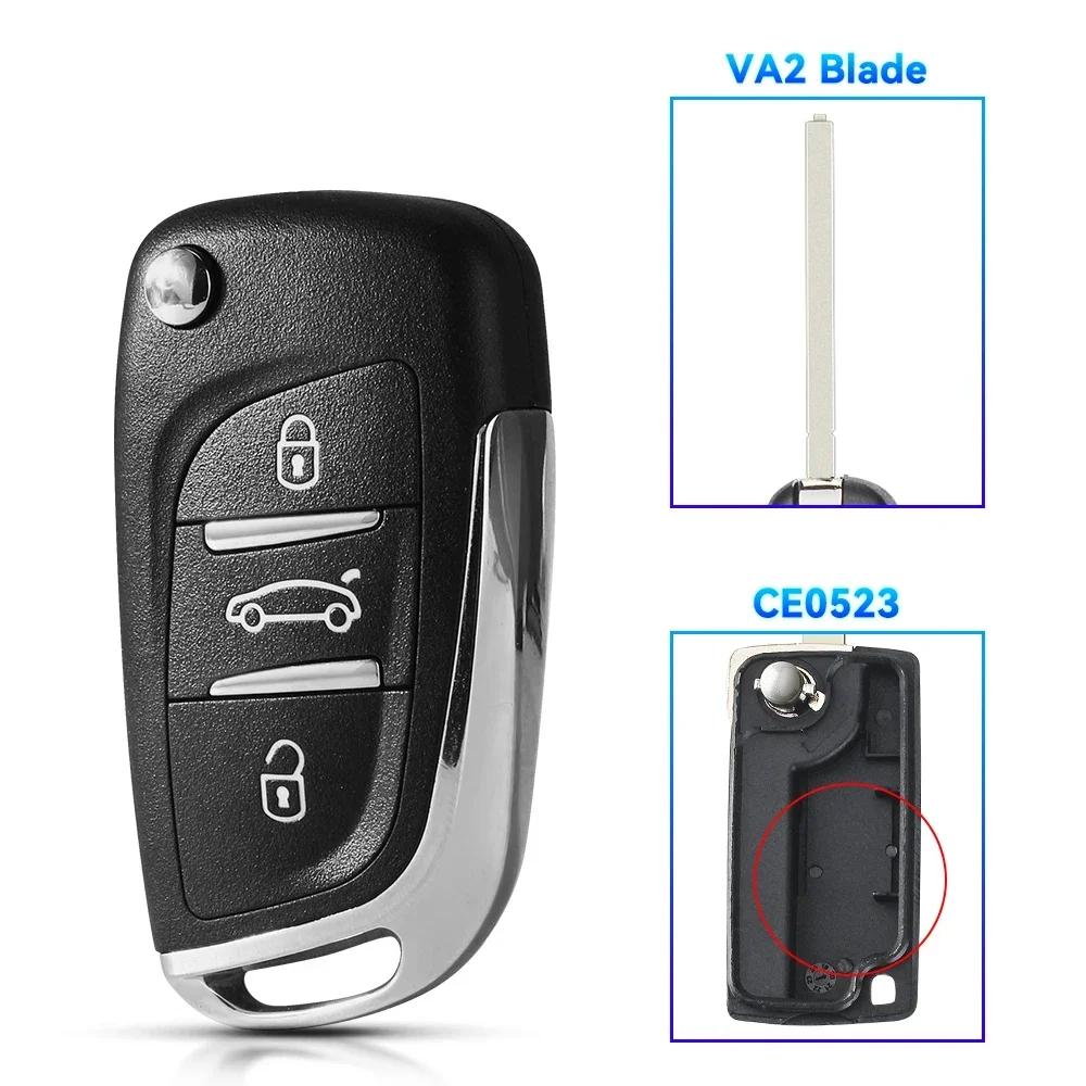 KEYYOU 10PCS Modified Flip Remote Key Shell For Peugeot 307 408 308 For Citroen C-Triomphe C-Quatre C3 C4L C5 CE0536 CE0523 Key