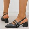 Fashion Plus Size 2025 Slingbacks Women's High Heel Elegant Pointed Toe Chunky Heels Buckle Slip On Pumps for Fashion Office & Dress