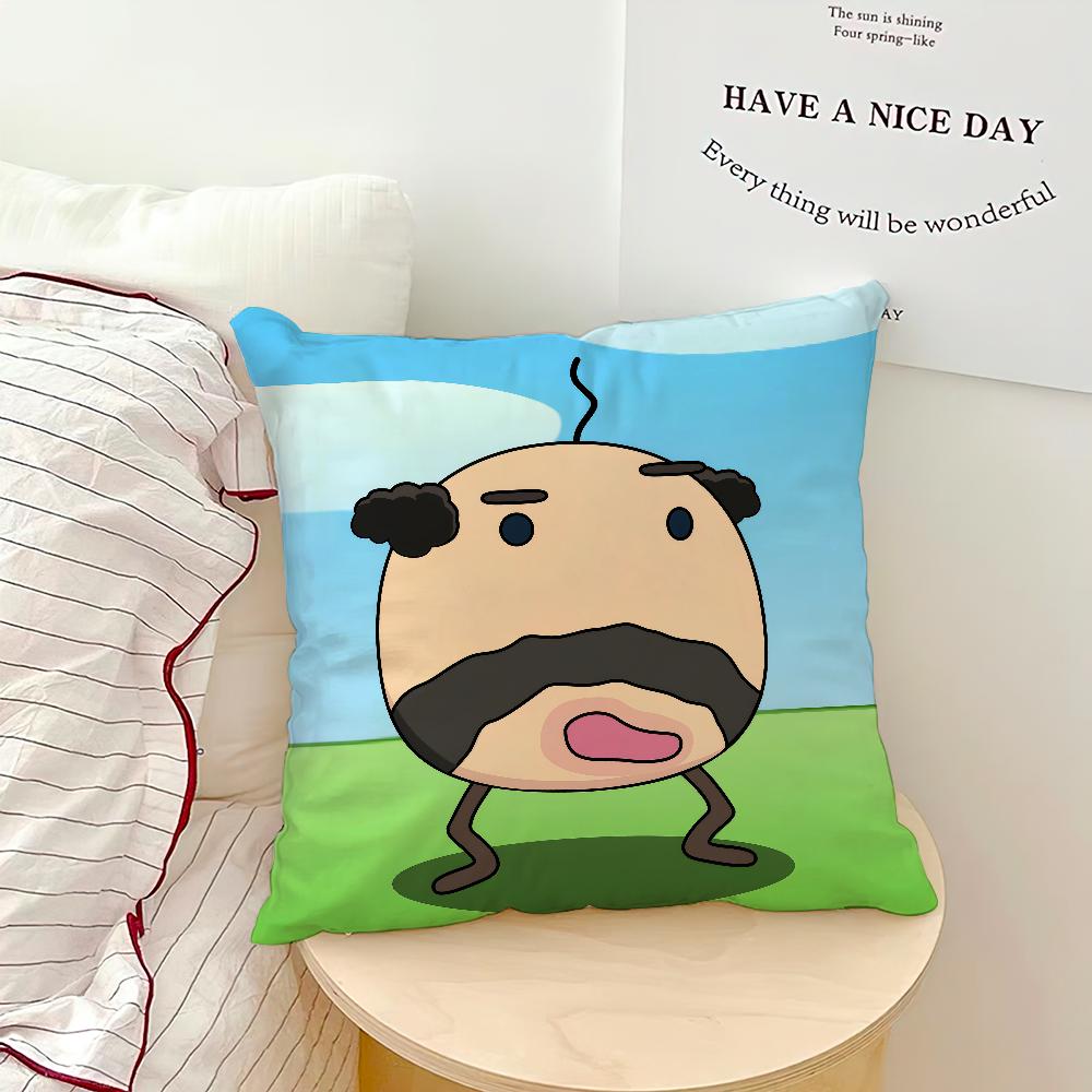 Pixel funny cartoon game art O-Oyajitchi cushion cover soft Pillow Case for Sofa Living Room Home office Decor Protective Covers