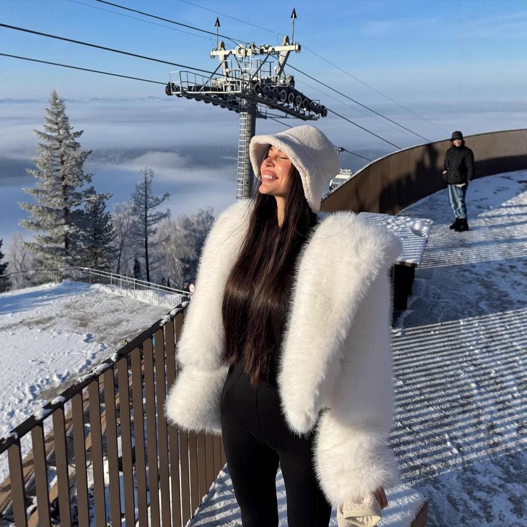 Płaszcze ze sztucznego futra Damskie Krótkie Kurtki Kieszeń Kołnierz Klapowy Długie Rękawy Luźny Splot Futrzane Okrycia Wierzchnie Jesień Zima