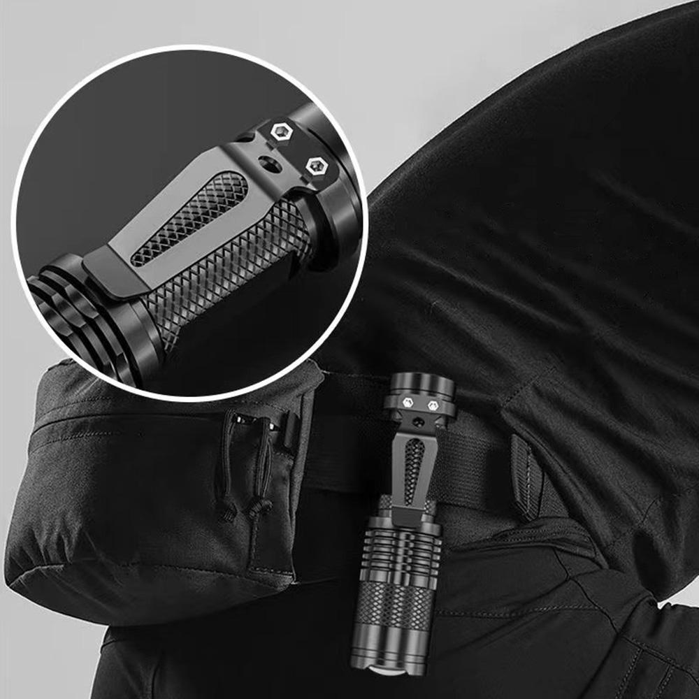 Mini Portable 2000 Lumens Led Flashlight Built In Battery Torch COB Variable Focus Waterproof Tactical Flashlight Bulb Light