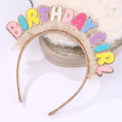 Serre-tête à thème d'anniversaire avec lettrage multicolore, idéal pour les anniversaires de jeunes de 15 ans et plus, idéal pour les cadeaux d'anniversaire et les tenues de fête - Couleurs mélangées