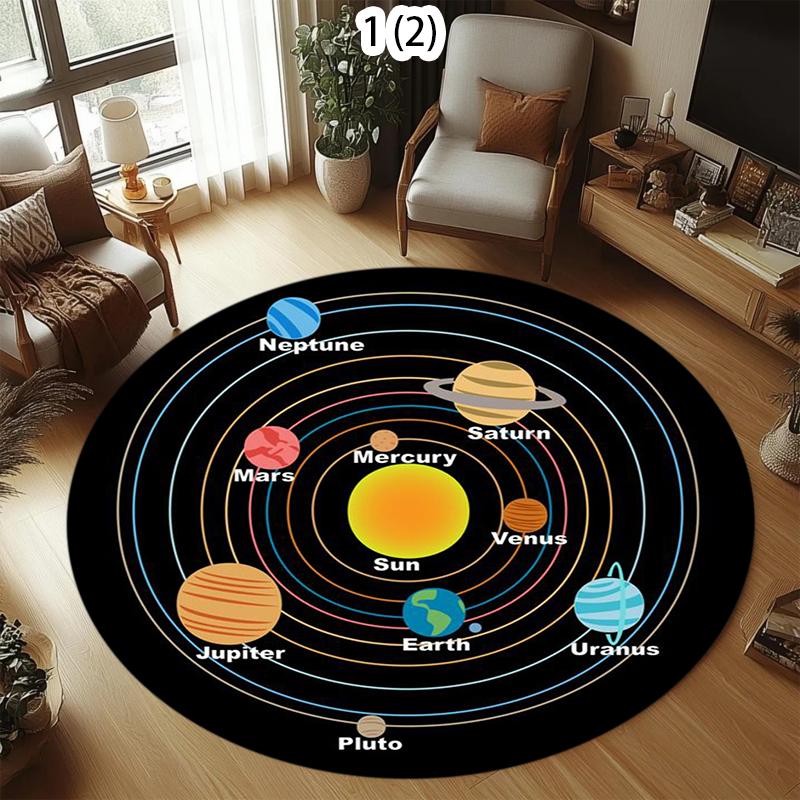 Solar System Planet Carpet Mat Rug Home Decoration Living Room Universe Space Pattern Non Slip Soft Floor Mat Rugs for Bedroom