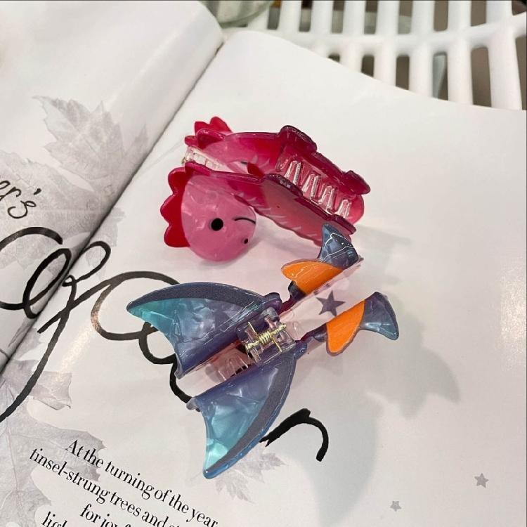 Acrylic Hair Claw Clips Funny Dinosaurs Hair Catch Barrette Large Hair Clips