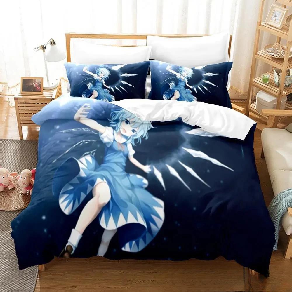 Stampa 3D Anime Gioco Touhou Project Set Biancheria da Letto Copripiumino Set Letto Coperta Federa Piumone king Queen Size Ragazzi Adulto