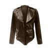Women's Long Sleeved Lapel Solid Color Gold Velvet Loose Jacket