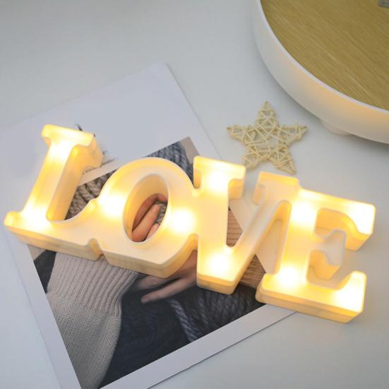 Letter Light Battery Operated Romantic Express Love Props LED Marquee Letters Love Sign Lamp for Wedding