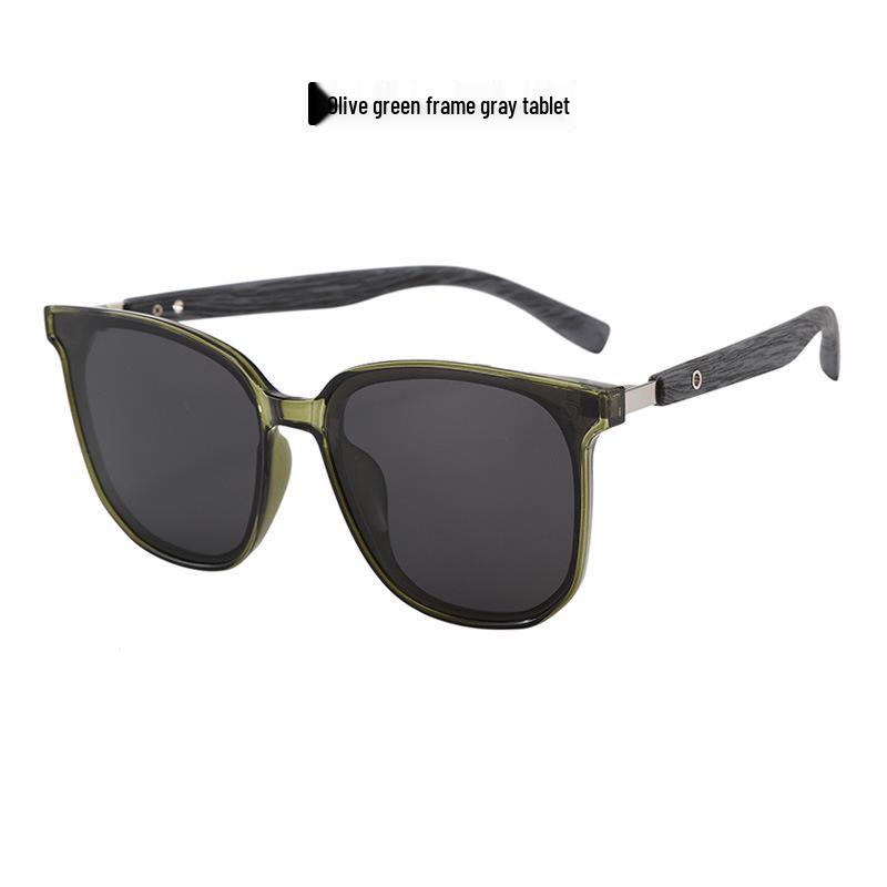 2025 Retro Wood Grain Large Frame Sunglasses: UV Protection, High-End Polarized, Unisex Trendy Design