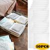 50 stuks Mat Transparante Plastic Verpakking Kleding Schoenen Opbergtas Waterdicht Rits Draagbare Organizer Gematteerde Tas Huishoudelijke Benodigdheden